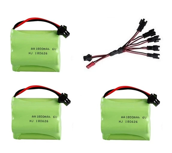 SM Plug) Ni-MH 6v 1800mah батарея+ USB зарядное устройство для радиоуправляемых игрушек машинки танки роботы лодки пистолеты 5* AA 6v аккумуляторная батарея - Цвет: Navy Blue