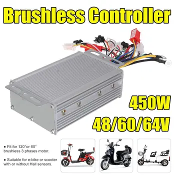 

48/60/64V 450W Electric Bicycle E-bike Scooter Brushless DC Motor Controller 3 Speed Switch Intelligent Cruise Motor Controller