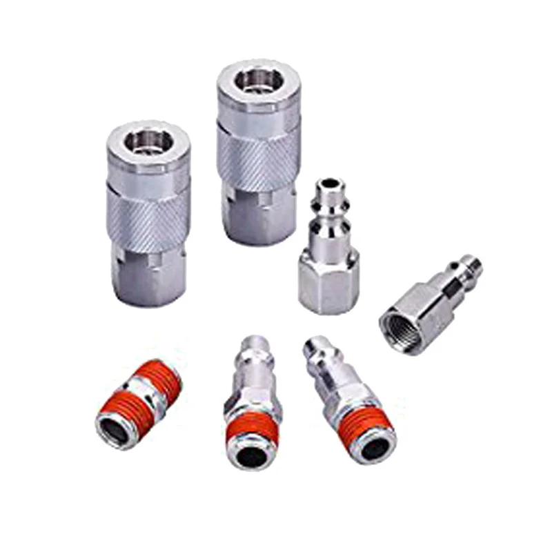 

7pcs Quick Connectors 1/4 NPT Coupler Set Iron Air Pneumatic Joint Fitting Tools For Air Piping
