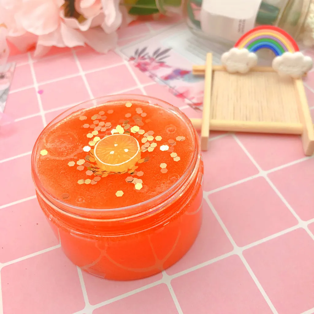 Simulation Fruits Pineapple Color Cloud Slime anti Stress Kids Clay Toys Interesting Novelty slime toy for kids #B