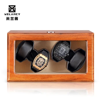 

Wooden Mechanical Watch Winder Motor Shaker Double Watch Winding Box Holder Display Jewelry Storage Organizer