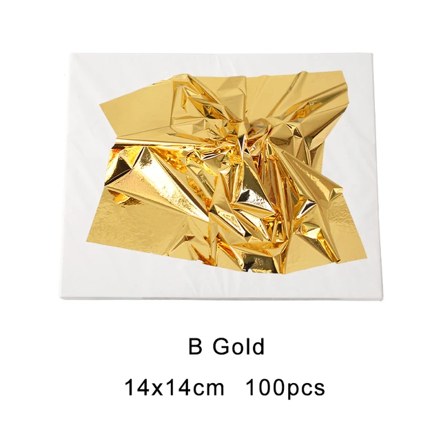 100pcs 14x14cm Art Craft Paper Imitation Gold  Gold Leaf Sheets Art Crafts  Design - Craft Paper - Aliexpress