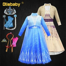 Elsa 2, Рождественская Одежда для младенцев; платье Эльзы и Анны для девочек Снежная Королева; Детский костюм на Хеллоуин, костюм для принцессы с изображением принцессы Эльзы детское платье для девочек