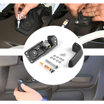 

Left Side Door Handle kit Black Car Repair Kit Interior Inside Quality