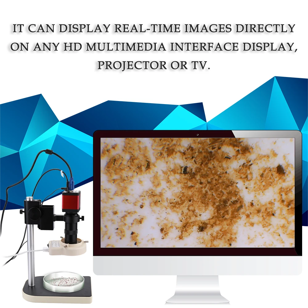 

1.3 Megapixel Industrial Microscope Set 60F/S VGA HD Multimedia Interface Microscope Camera 1280*1024 with 56 LED Ring Light