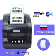 Xprinter  365B Thermal Barcode Label Printer 3 inch POS Receipt Printer 80mm  Bluetooth USB for Windows Phone Price Tag Inkless