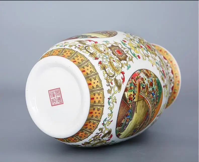 Китайский Цзиндэчжэнь керамика Qingming Shanghetu ваза Статуэтка домашняя гостиная мебель украшения ремесла офисный стол аксессуары