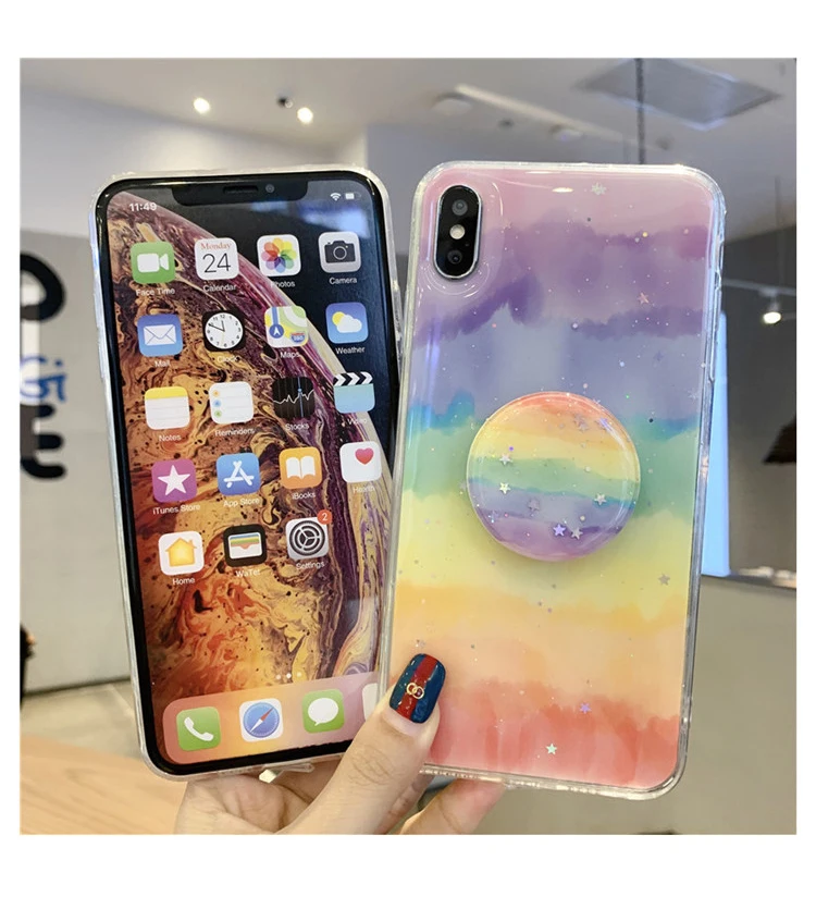 Радужный Прозрачный чехол для iPhone 11 Pro Max, силиконовый чехол, мягкий чехол, чехол для телефона, для iPhone X, XR, XS, Max, 8, 7, 6, 6S Plus