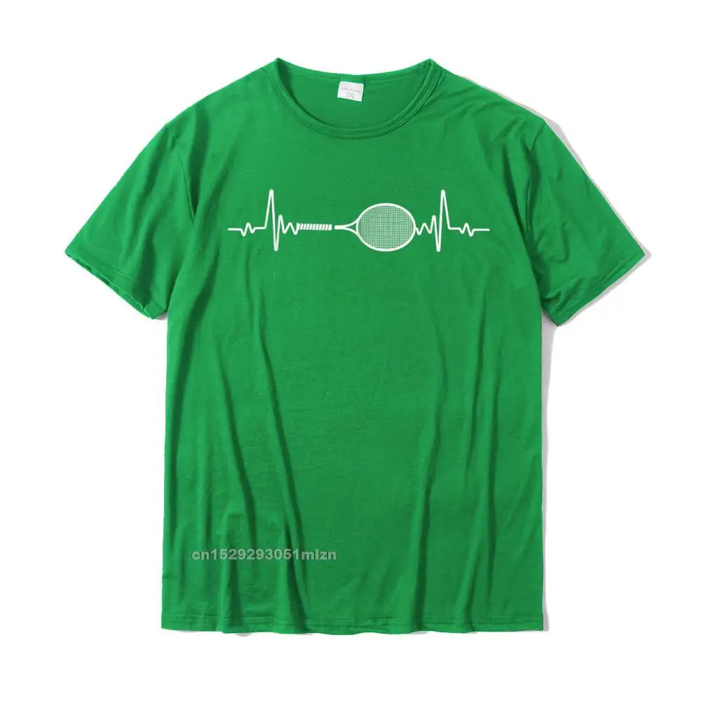 Normal Street Labor Day 100% Cotton Fabric Crew Neck Boy T Shirt Leisure T Shirts Plain Short Sleeve T Shirts Free Shipping Tennis Racquet Heartbeat Funny Tennis Player Gift T-Shirt__3732 green