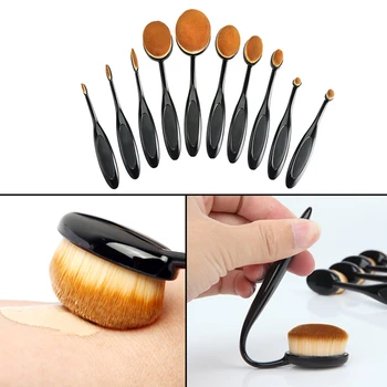 

10 Black OPP Bags Toothbrush Type Makeup Brush ABS/Chemical Fiber Hair 2020 New
