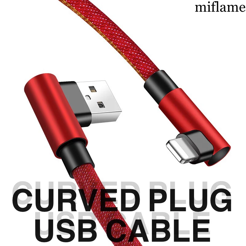 

Miflame 0.25m 1m 2m Demin Curved Plug USB Cable Mobile Phone Cable For iphone Fast Charger For Samsung Huawei Xiaomi LG etc.