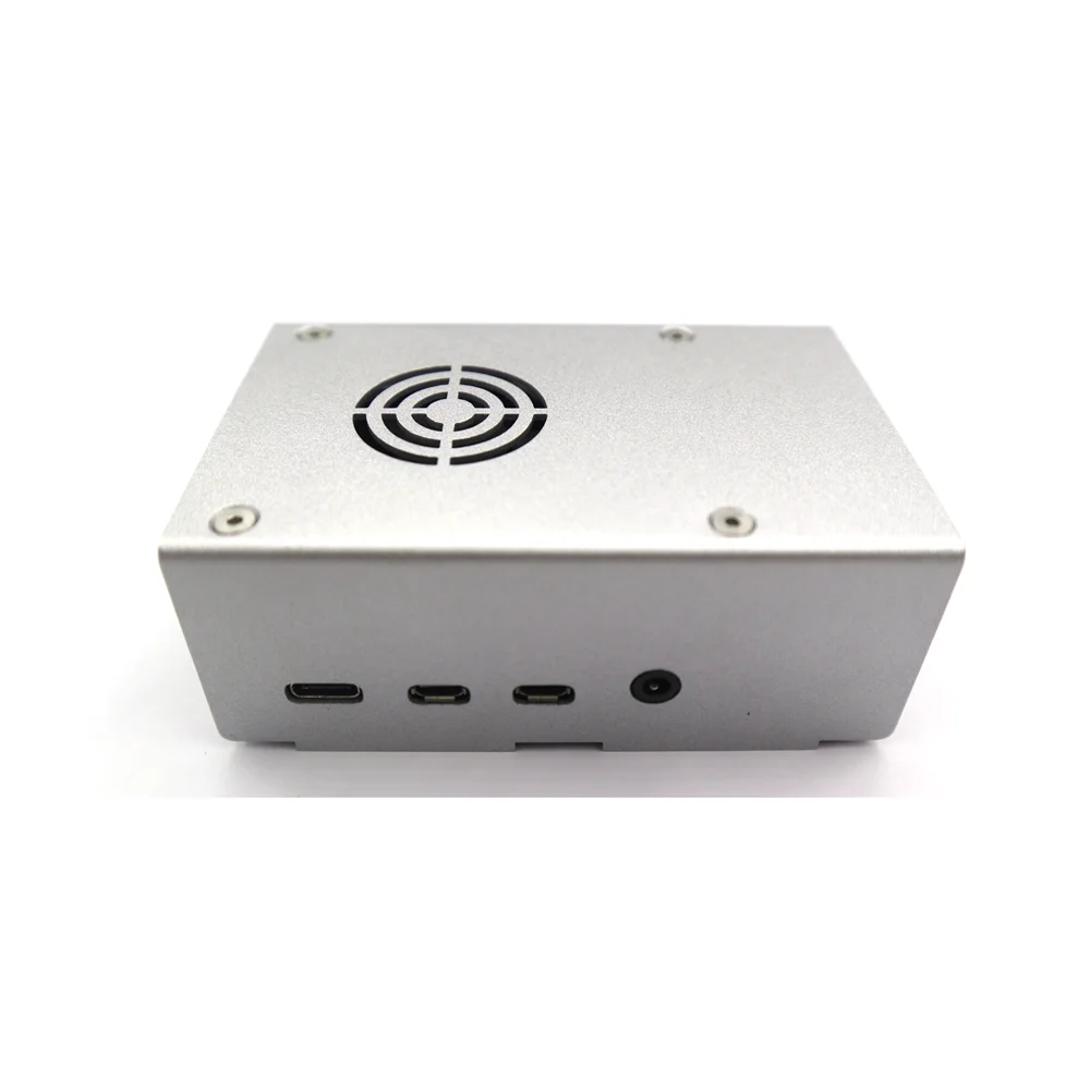 Raspberry Pi 4 Модель B серебрянный металлический стальной корпус с охлаждающим вентилятором