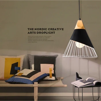 

Nordic Style Iron Pendant Light Lampshade Chandelier E26/27 For Kitchen Bar Restaurants Bookstores Light