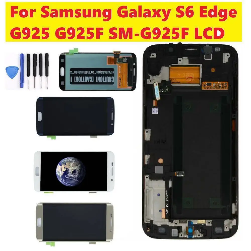 

5.1'' SUPER AMOLED Display for SAMSUNG Galaxy S6 edge LCD + Frame G925 G925I G925F Touch Screen Digitizer