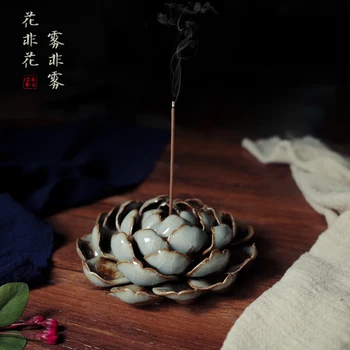 

Porcelain Incense Stick Handmade And Creative Antique Back Flow Burner Lotus Seat Tea Ceremony Tea Accessories Улун Чай