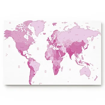 

Pink World Map Geometry Living Room Doormat Home Environmental Protection Bathroom Door Non-slip Floor Mat