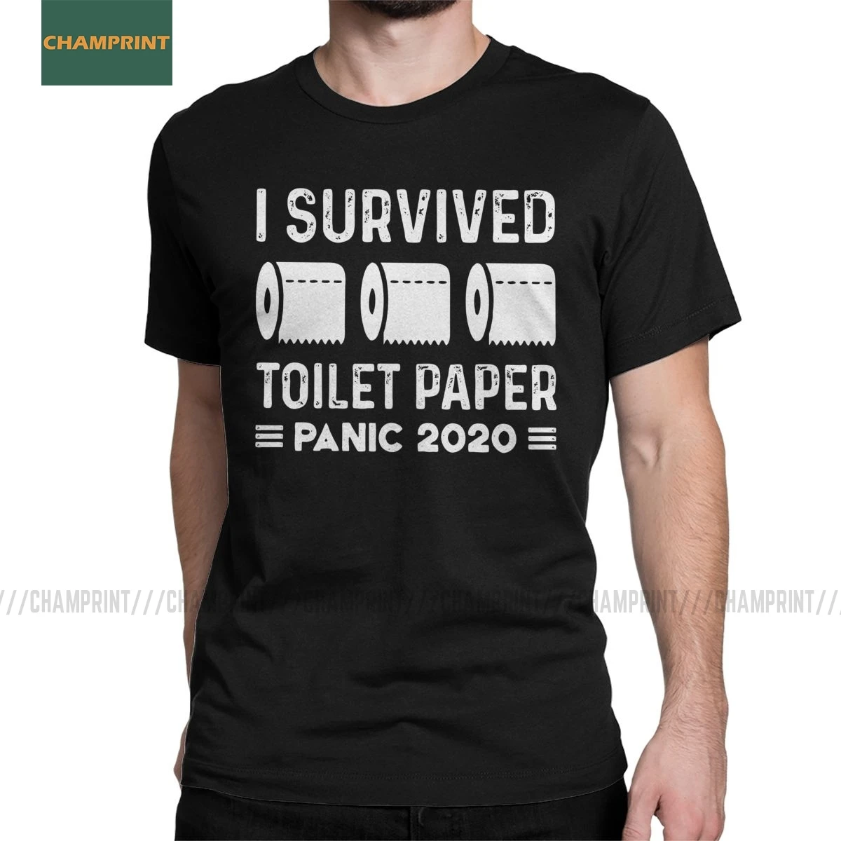 

Toilet Paper Shortage Panic 2020 I Survived T-Shirts Men Wash Hands T Shirts Short Sleeve Tee