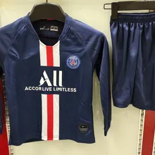 Новинка, psg Футбольная Футболка с длинными рукавами, MBAPPE NEYMAR JR, CAVANI VERRATTI KIMPEMBE, Домашний Детский комплект, 19, 20 psg, Детская футбольная рубашка