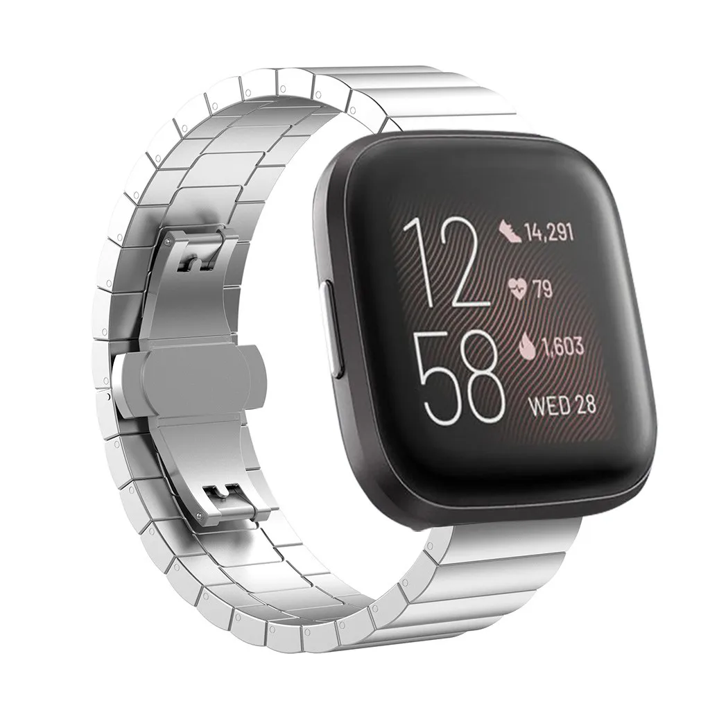 Ouhaobin ремешок для часов для Fitbit Versa 2 Смарт часы ремешок для женщин из нержавеющей стали запасной браслет ремешок для Fitbit 906#2