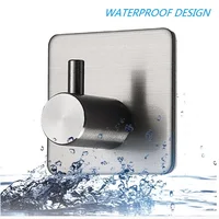 4PCS ตะขอห้องน้ําสําหรับห้องครัวประตูแขวนผนัง Hooks แขวน Self กาวผ้าเช็ดตัว Hook 304 สแตนเลส 3