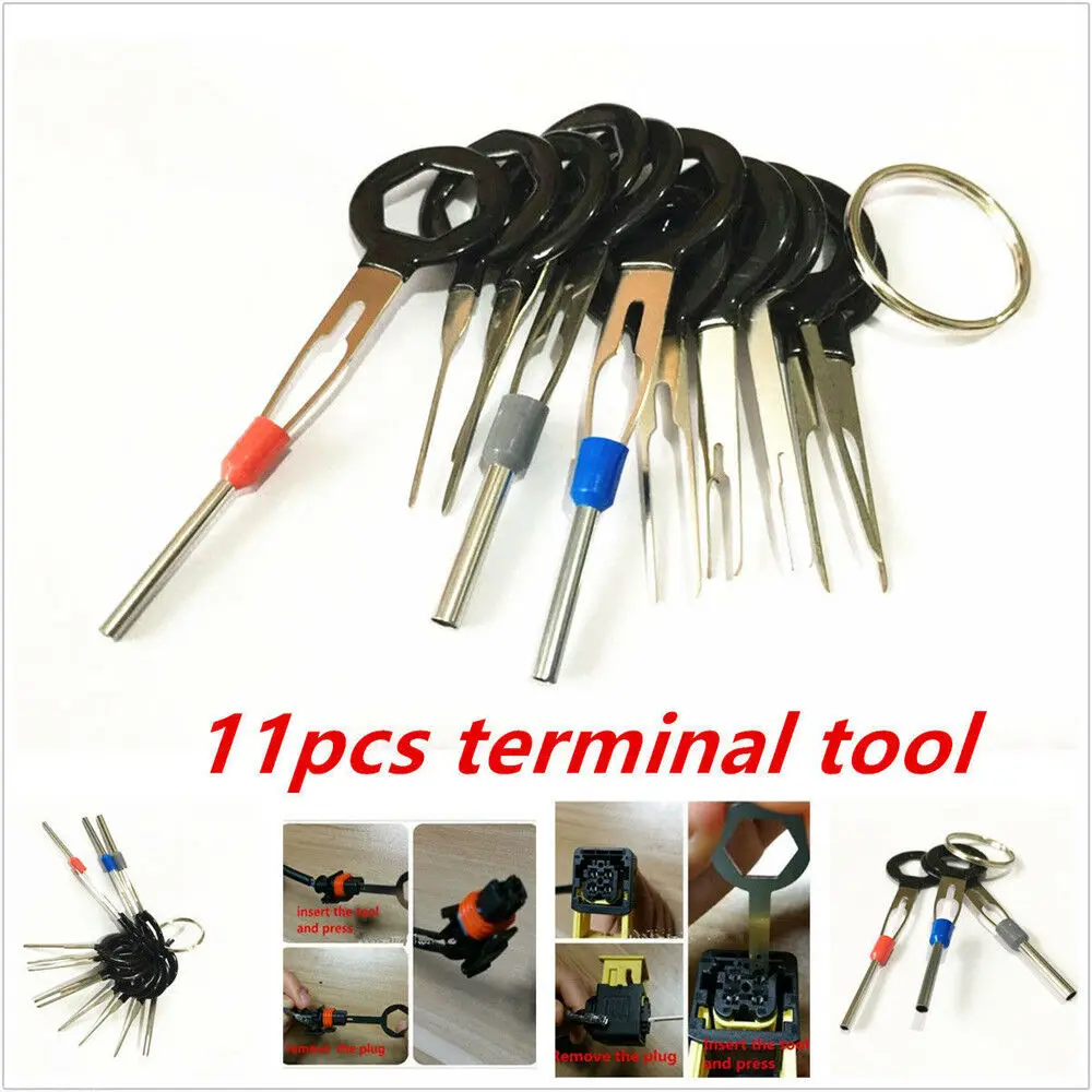 

11pcs Car Terminal Removal Electrical Wiring Crimp Connector Pin Extractor Kit Car Electrico Repair Hand Tools