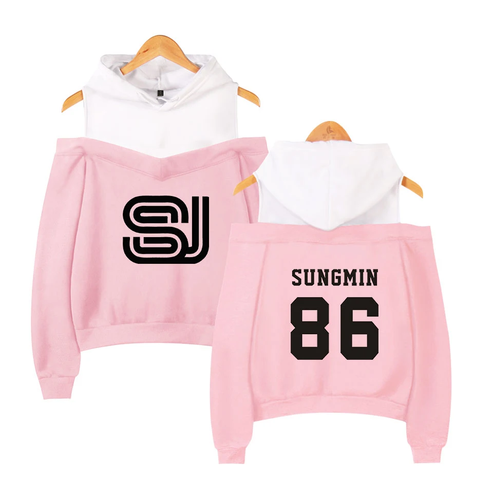 Super Junior Off Shoulder Hoodies - Image 2