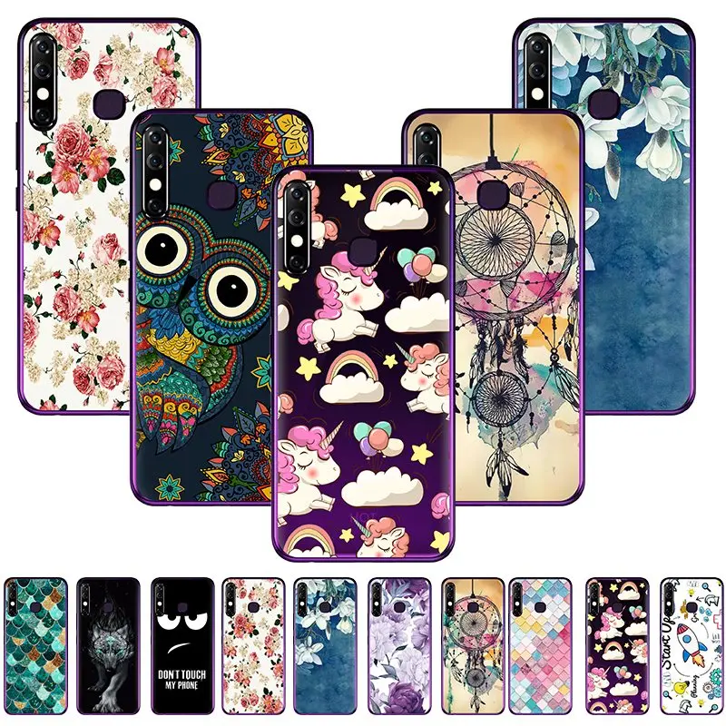 Case for TECNO Camon 12 Silicone Back Cover Cartoon Cute Phone Cases TPU Soft Spark 4 Fundas |