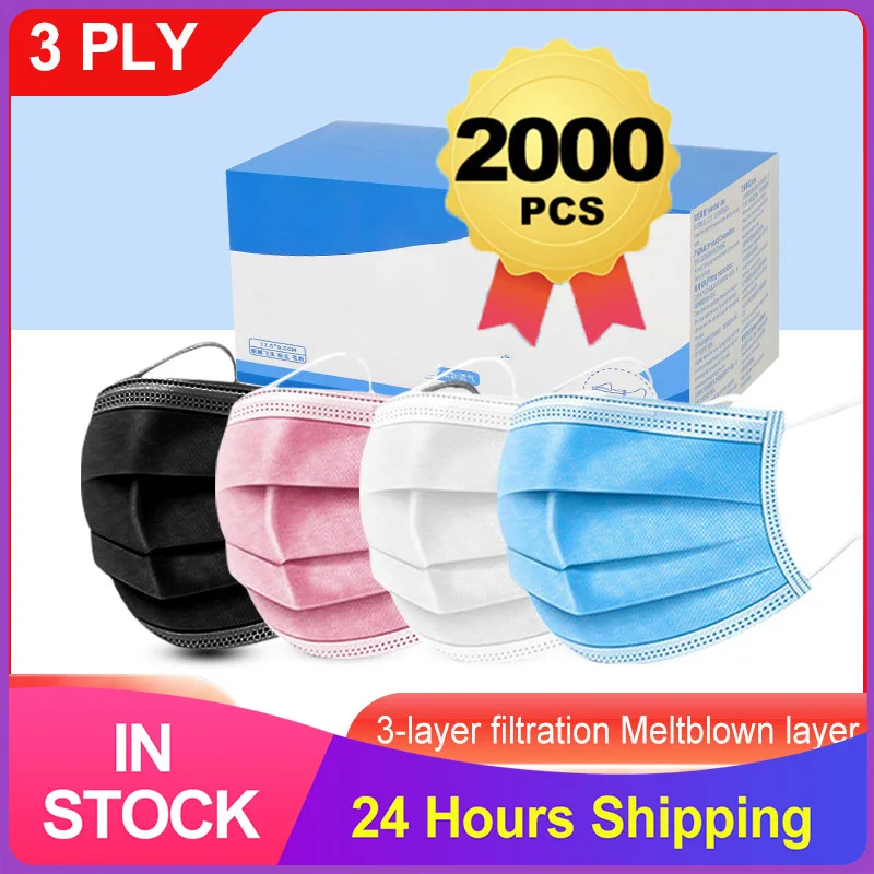 Fast Delivery 7 Color Disposable Medical Mask Blue Pink Mouth Face Surgical Mask 3 Layer Elastic Earloop Protect surgical Masks afbeelding