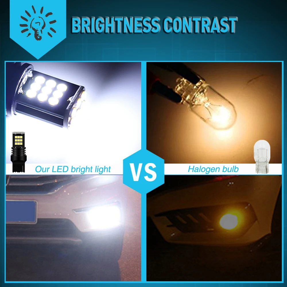 2pcs ο T20 W21W 7440 W21W 1156 BA15S P21W Lada Kalina Granta Vesta DRL LED  12V 6500K ȭƮ    