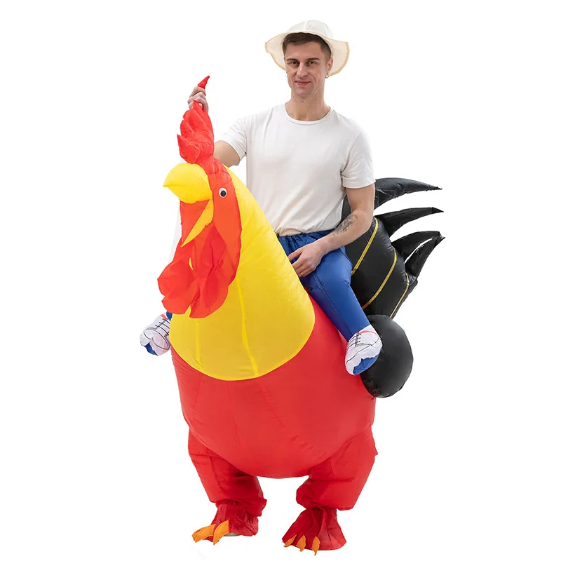 Large Inflatable cock chicken Cartoon character Mascot Costume Advertising Ceremony Adult Fancy Dress Party Animal carnival prop inflatable toy