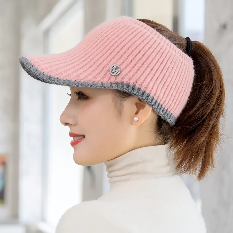 CNTANG 2021 Hats For Women Autumn Winter Sports Empty Top Caps Female Knitted Warm Baseball Cap Fashion Running Golf Sun Hat blank baseball caps