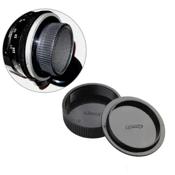 

1PC 42mm Plastic Front&Rear Cap Cover For M42 Digital Body Black Camera and Lens Cap Rear Cap
