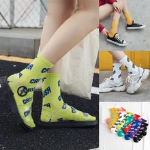 9 пар модные женские хлопковые носки с буквенным принтом женские зимние дышащие удобные носки Calcetines мягкие носки L42