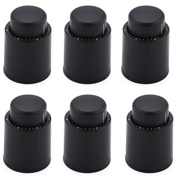 

Wine Stopper Vacuum Cork Wine Cork Wine Cork Red Wine Sealing Plug with Time Scale Black 6 Pack