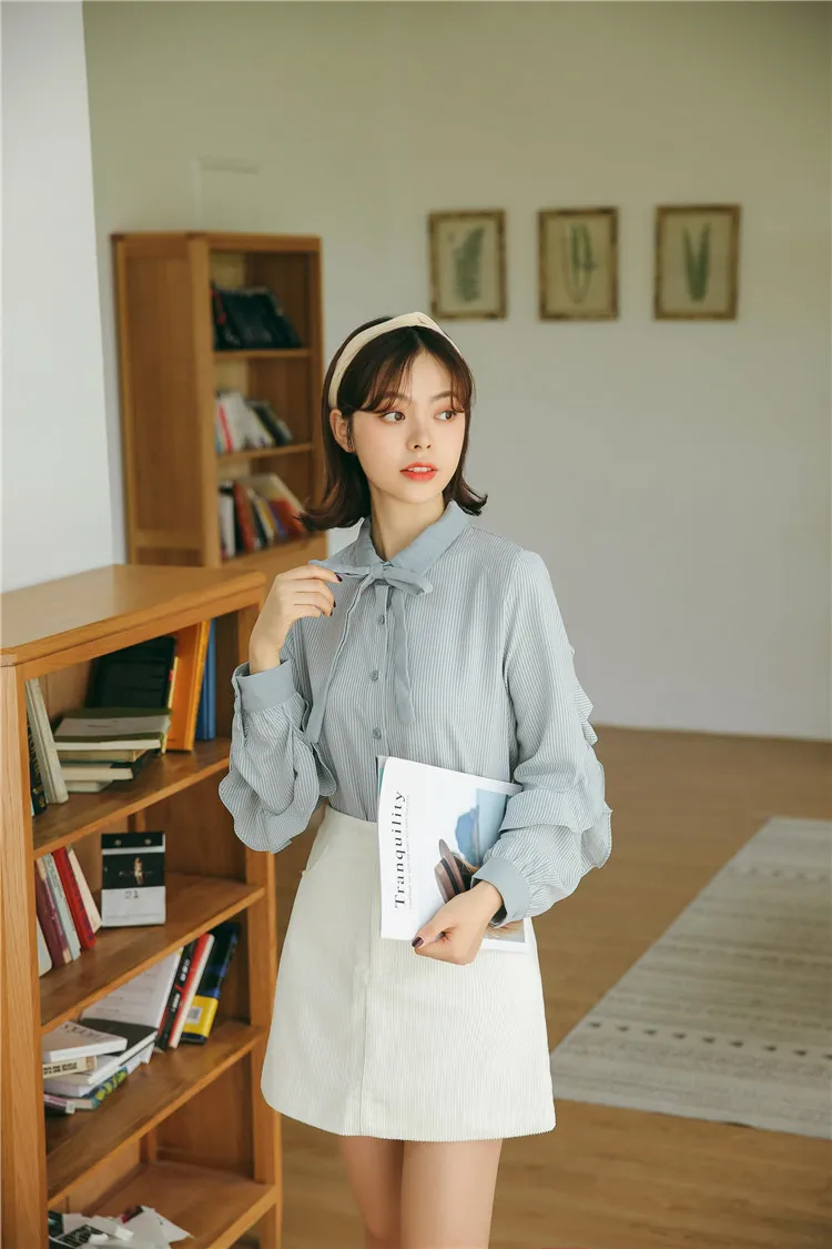 Женские летние рубашки Kawaii Ulzzang, милая Повседневная кружевная рубашка с бантом, модная женская Милая Туника Harajuku для женщин, милый топ