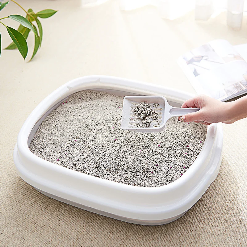 

Pet Portable Cat Litter Bowl Toilet Bedpan Large Middle Size Cat Excrement Training Sand Litter Box with Scoop for Pets Kitty