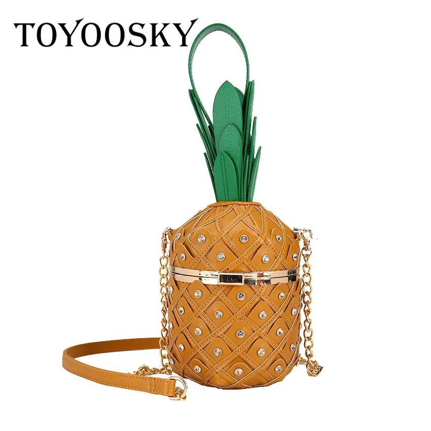 TOYOOSKY/модные женские вечерние сумки-тоут из искусственной кожи в форме ананаса, сумки на плечо, сумочки на цепочке и сумки через плечо