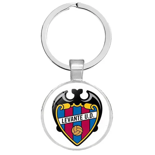 NO.33 Football Club Keychain Jewelry with Glass Cabochon Football Team Logo Socceer Club Charm Wrap Leather Braided Keyrings - Цвет: NO.33