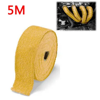 

5M Car Motor Heat Shield Wrap Glass Fiber Motorcycle Exhaust Heat Tape Wrap Pipe Wrap Shields Manifold Header