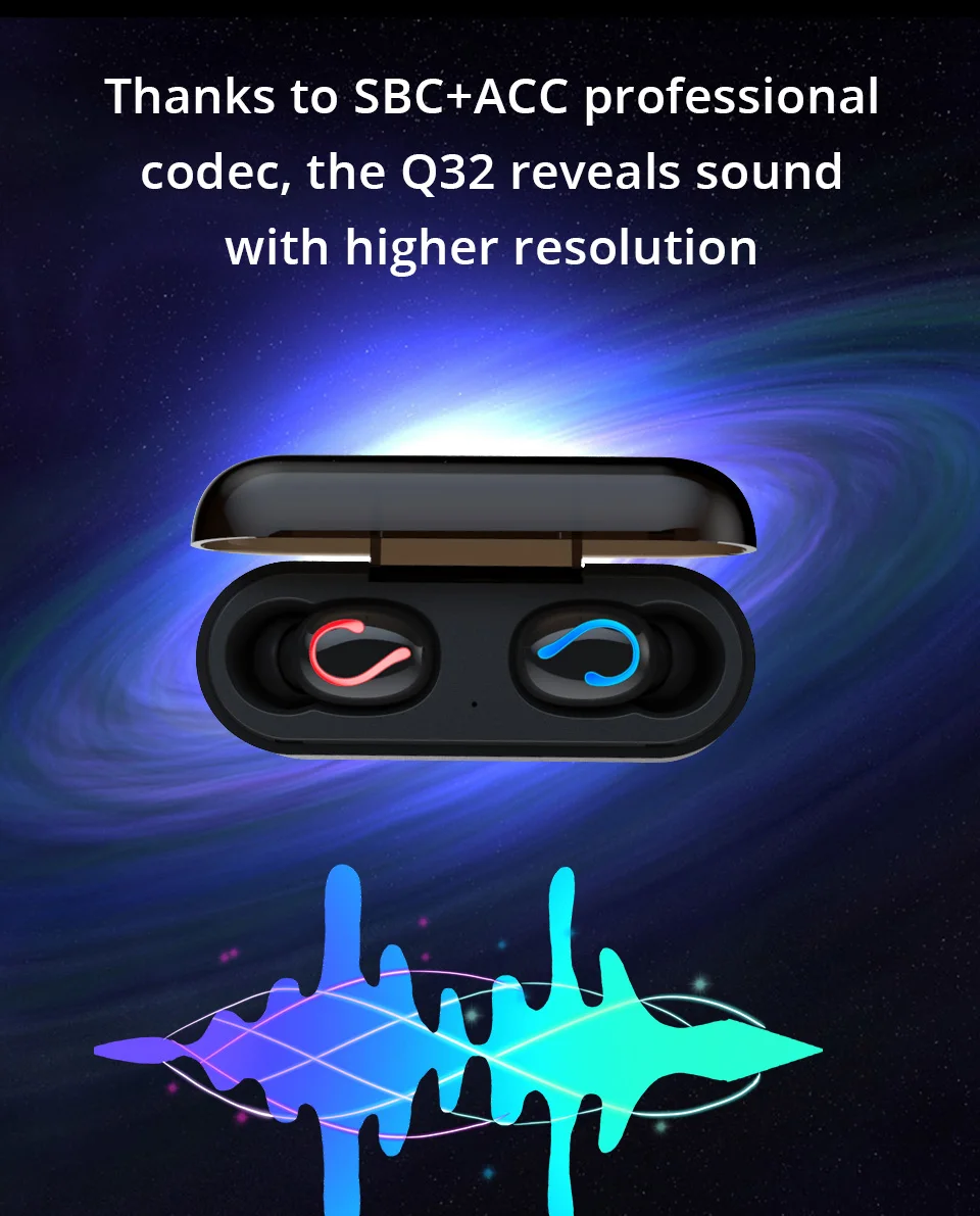 HBQ Q32 Беспроводные Bluetooth 5 0 наушники TWS handsfree спортивные музыкальные игровые