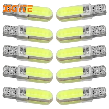 

10pcs T10 W5W Silicone Case 12 Chips COB LED Car Wedge Interior Dome Reading Light WY5W 501 Auto Parking Bulbs Turn Side Lamps