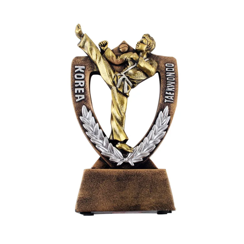 

Creative TaekwondoTrophy Figurine Europe Furnishing Articles Resin Sports Series Memorial Gifts Sports Trophy Desktop Craft Gift