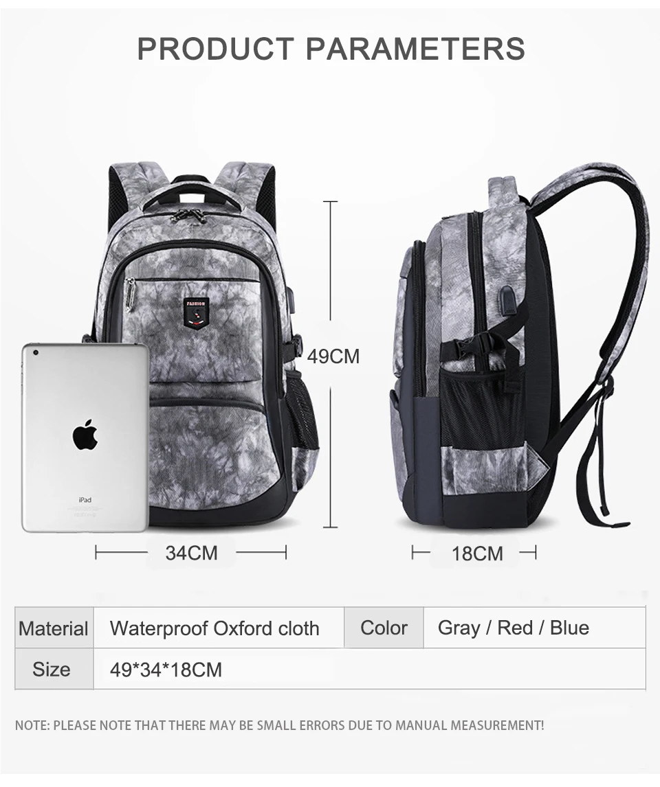 Women Backpack Student Bagpack Female College University School Laptop Bag Men Waterproof USB Charging Notebook Male Bags Pack (14)