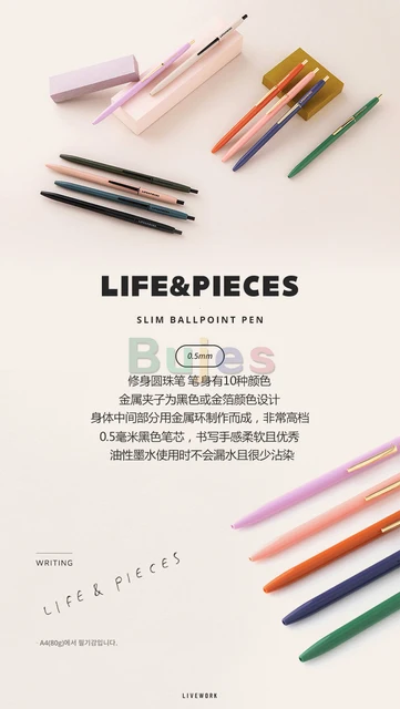 Life & Pieces Slim Ball Point Pen, 05 Black