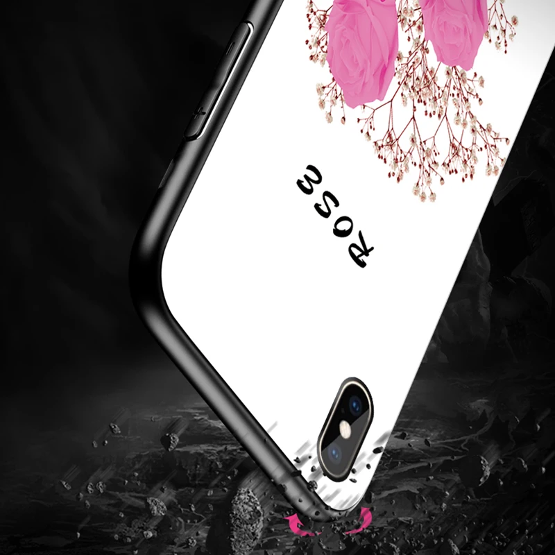 Чехол в виде светящегося стекла для iPhone 6, 6s, 7, 8 Plus, чехол для телефона, УФ-светильник, сменный цвет, чехол с цветочным рисунком для iPhone X, XR, XS, Max