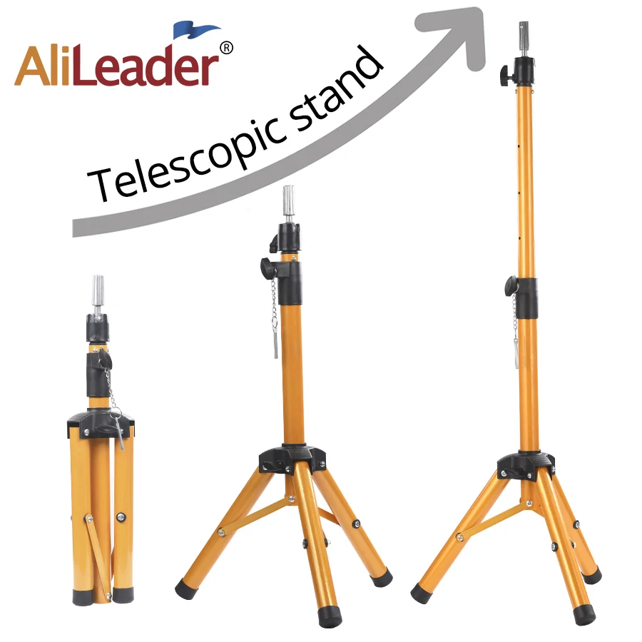 

Alileader Cheapest Adjustable Tripod Wig Stand For Mannequin Head Tripod Hairdressing Training Head Holder For Wig Making Kit