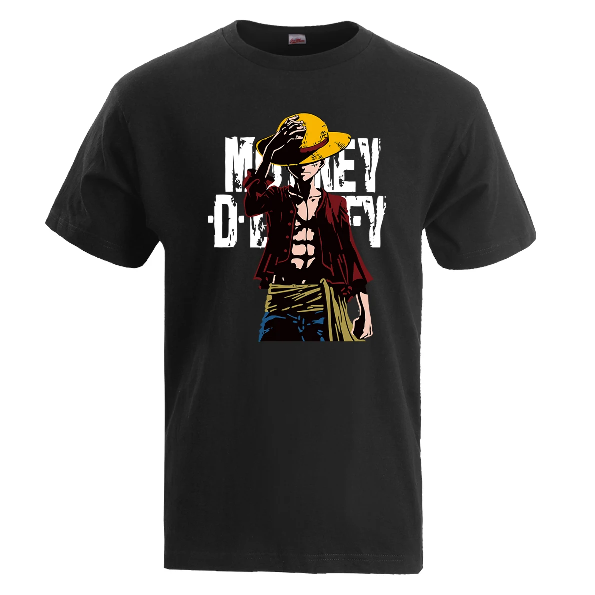 

One Piece Luffy T-Shirt Men Summer 2019 Japan Anime The Pirate King T Shirt Harajuku Casual 100% Cotton 3Xl Camisa Masculina