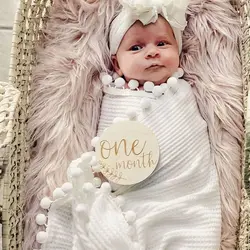 Manta de punto con bolas para niño, suave y transpirable Toalla de baño, funda para cochecito, ropa de cama infantil, mantas para fotografía de bebé