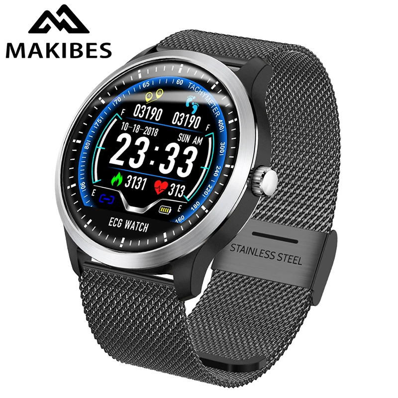 Makibes BR4 ECG PPG Смарт часы для мужчин с электрокардиограммой дисплей сердечного