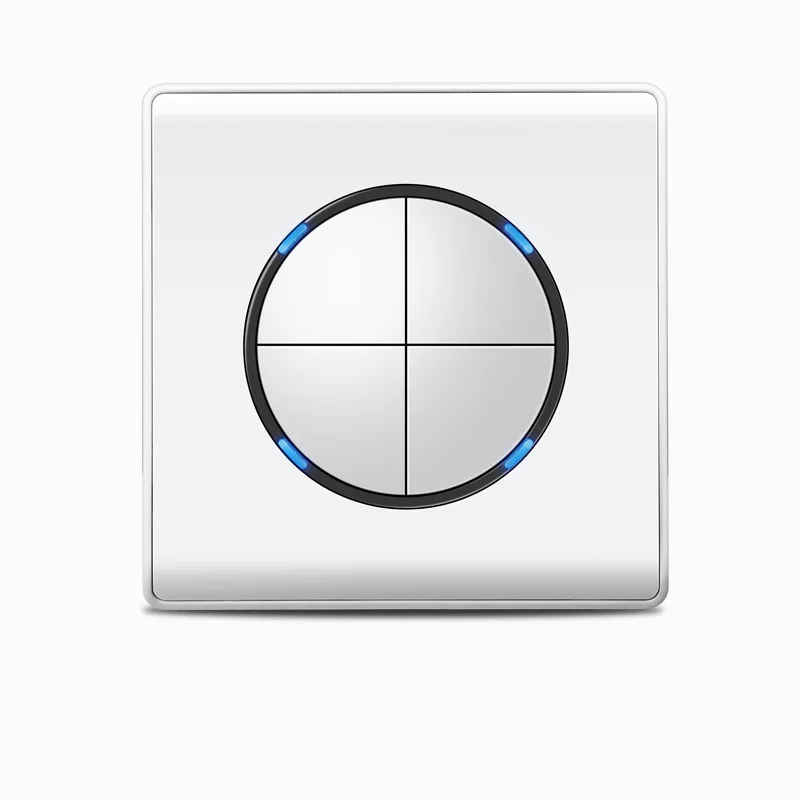 

2018 New Arrival 4 Gang 1 Way Random Click On / Off Wall Light Switch With LED Indicator PC Panel